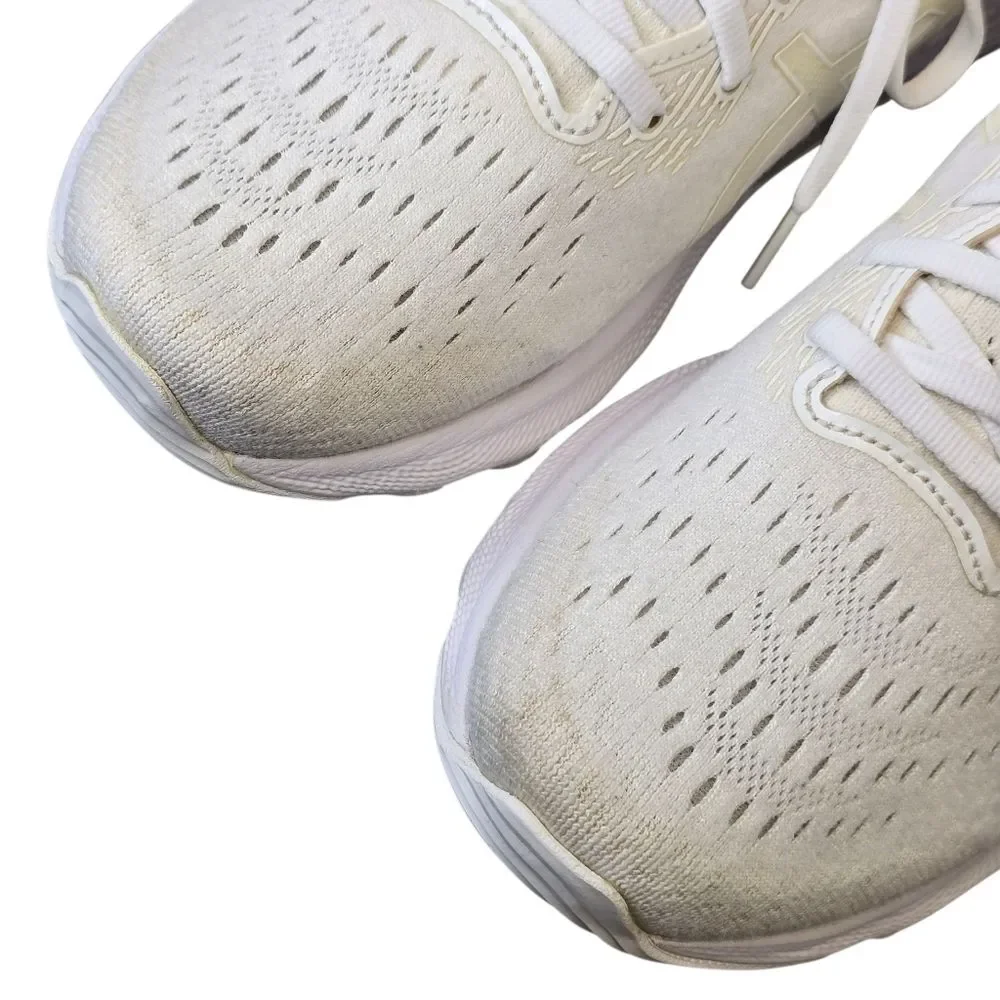 ASICS Women's 9 Gel-Nimbus 24 White Cream Running Shoes Sneakers